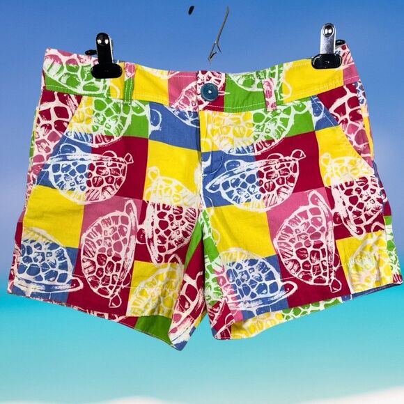 Lilly Pulitzer Pants - Lilly Pulitzer Shorts Women Size 2 Small Vibrant Turtle Print Novelty Resort